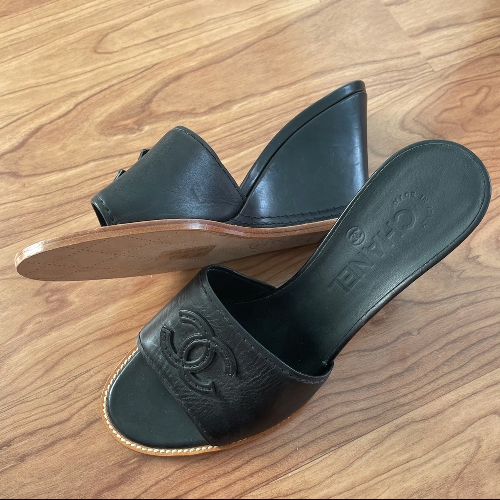 BRAND NEW CHANEL Wedge Slides